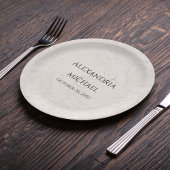 Assiettes En Carton Élégant floral Blush Calligraphie Script simple