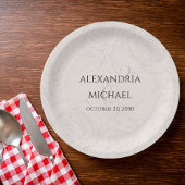 Assiettes En Carton Élégant floral Blush Calligraphie Script simple