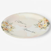 Assiettes En Carton Elégant Floral Boho Rustique Roses Réception de ma (Angle)