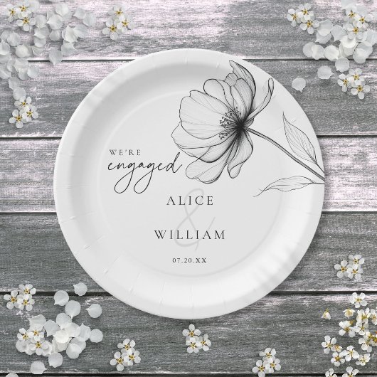 Assiettes En Carton Elégant Floral Nous sommes engagés dans la partie