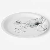 Assiettes En Carton Élégant Floral Nous sommes fiancés Fête de fiançai (Angle)