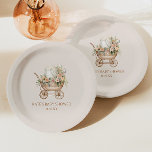 Assiettes En Carton Élégant Floral Vintage Baby Carriage Baby shower<br><div class="desc">C'est une élégante plaque de papier de Baby shower Vintage de transport de bébé rose floral!</div>
