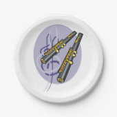 Assiettes En Carton Élégant Flute Duet musique instrument de musique (Devant)