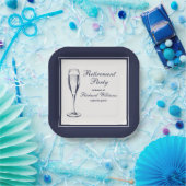 Assiettes En Carton Élégant Formal Dark Bleu White Retraite (Fête)