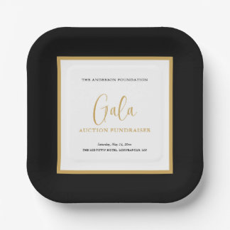 Assiettes En Carton Élégant gala de charité d'entreprise à l'écriture