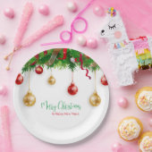 Assiettes En Carton Elégant garde-robe de Noël avec ornements (Fête)