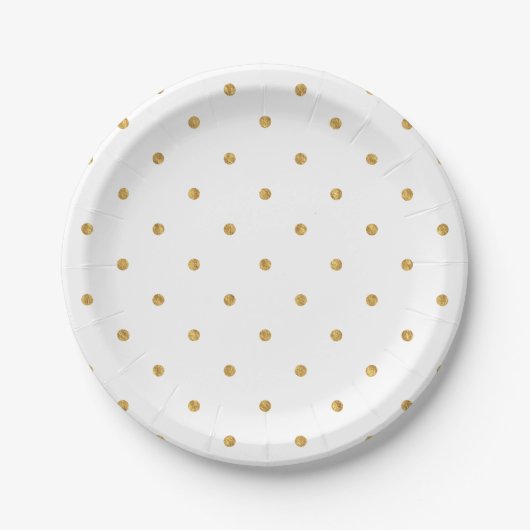 Assiettes En Carton Elégant Gold Foil Dots Metallic Hostess Entertain (Devant)