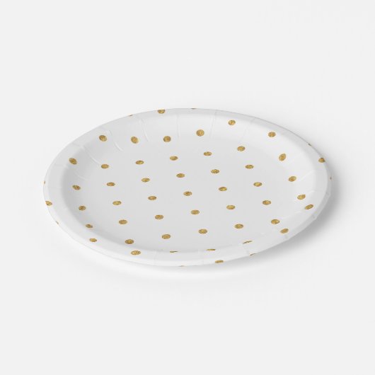 Assiettes En Carton Elégant Gold Foil Dots Metallic Hostess Entertain (Angle)
