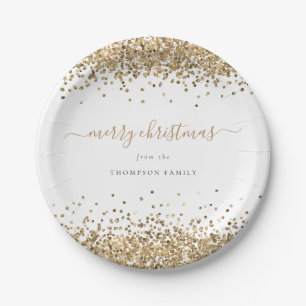 Assiettes En Carton Elegant Gold Parties scintillant Bordures Nom Joye