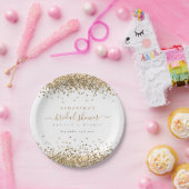Assiettes En Carton Elegant Gold Parties scintillant Nom Date Fête des (Fête)