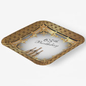 Assiettes En Carton Elégant Gold Rim 65e fête d'anniversaire (Angulaire)