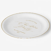 Assiettes En Carton Elegant Gold Script Christmas Party  (Angle)