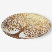 Assiettes En Carton Elegant Gold Tree of Life Celebration (Angle)