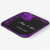 Assiettes En Carton Élégant Goth Purple Roses (Angulaire)