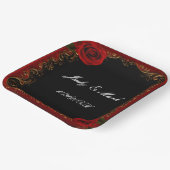 Assiettes En Carton Élégant Goth Red Roses (Angulaire)