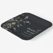 Assiettes En Carton Elégant gothique noir Rose noir Mariage (Angulaire)