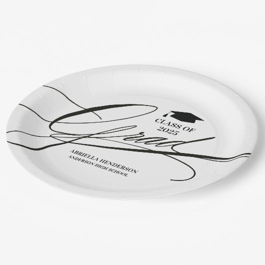 Assiettes En Carton Élégant grade de calligraphie (Angle)