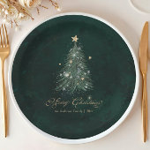 Assiettes En Carton Elegant Green Christmas