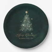 Assiettes En Carton Elegant Green Christmas (Devant)