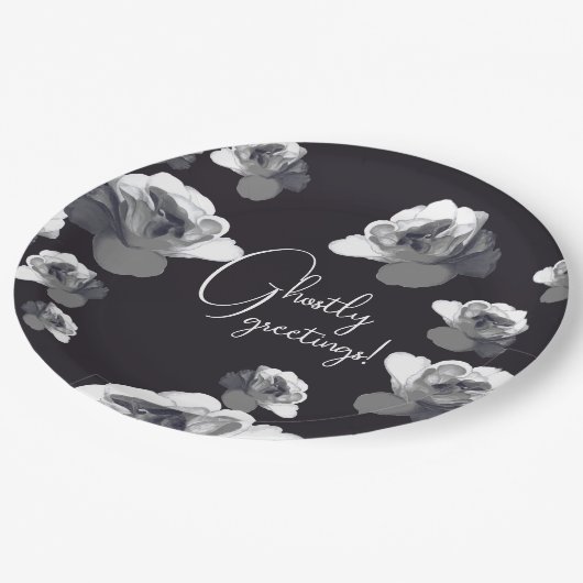 Assiettes En Carton Elégant Halloween Salutations Ghomajorité Rose (Angle)