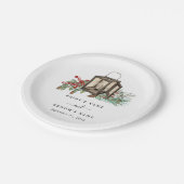 Assiettes En Carton Élégant hiver Pins rustique Mariage de lanterne (Angle)