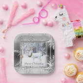 Assiettes En Carton Élégant hiver Wonderland Noël Cerf (Fête)
