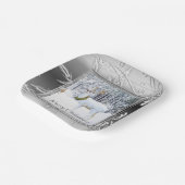 Assiettes En Carton Élégant hiver Wonderland Noël Cerf (Angulaire)