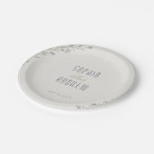 Assiettes En Carton Élégant jardin fleuri rustique mariage monogramme (Angle)