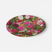 Assiettes En Carton Élégant jardin fleuri Vintage Rose (Angle)