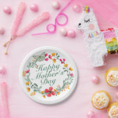 Assiettes En Carton Elégant Joyeux Fête des Mères Plaque de papier flo (Fête)