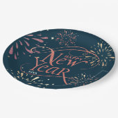 Assiettes En Carton Elégant Joyeux Nouvel An Gold Foil (Angle)