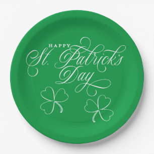 Assiettes En Carton Elégant Joyeux scénario de la Saint-Patricks Day a