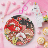 Assiettes En Carton Élégant Kimono d'automne japonais (Fête)