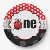Assiettes En Carton Elegant Ladybug premier anniversaire (Devant)