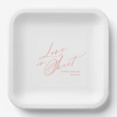 Assiettes En Carton Élégant "L'amour est doux" (Recto)