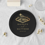 Assiettes En Carton Elégant Las Vegas Destination Mariage<br><div class="desc">Célébrez dans le style avec ces assiettes en papier mariage modernes et très tendance. Ce design est facile à personnaliser avec votre libellé d'événement spécial et vos invités seront ravis quand ils verront ces fabuleuses assiettes.</div>