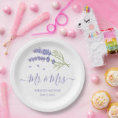 Assiettes En Carton Élégant Lavande violette moderne M. et Mme Mariage (Fête)