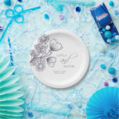 Assiettes En Carton Élégant Lavender Floral Outline Mariage (Fête)