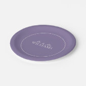 Assiettes En Carton Élégant Lavender Lavender Classic Script Mariage (Angle)