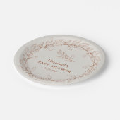 Assiettes En Carton Elegant Line Art Botanical Baby Shower (Angle)