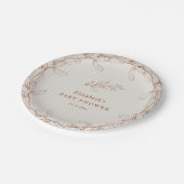 Assiettes En Carton Elegant Line Art Botanical Baby Shower (Angle)