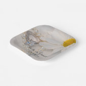 Assiettes En Carton Élégant Mariage blanc de marguerite (Angulaire)