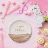 Assiettes En Carton Elégant Mariage Boho en terre cuite (Fête)