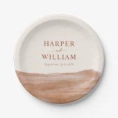 Assiettes En Carton Elégant Mariage Boho en terre cuite (Devant)