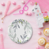 Assiettes En Carton Élégant Mariage botanique (Fête)