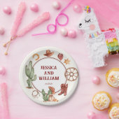 Assiettes En Carton Élégant Mariage Brown occidental (Fête)