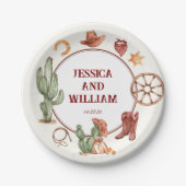 Assiettes En Carton Élégant Mariage Brown occidental (Devant)