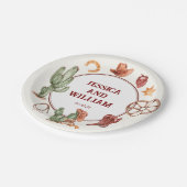 Assiettes En Carton Élégant Mariage Brown occidental (Angle)