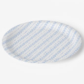 Assiettes En Carton Elégant Mariage côtier marin bleu (Angle)