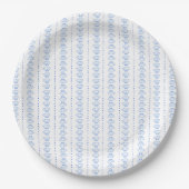 Assiettes En Carton Elégant Mariage côtier marin bleu (Devant)